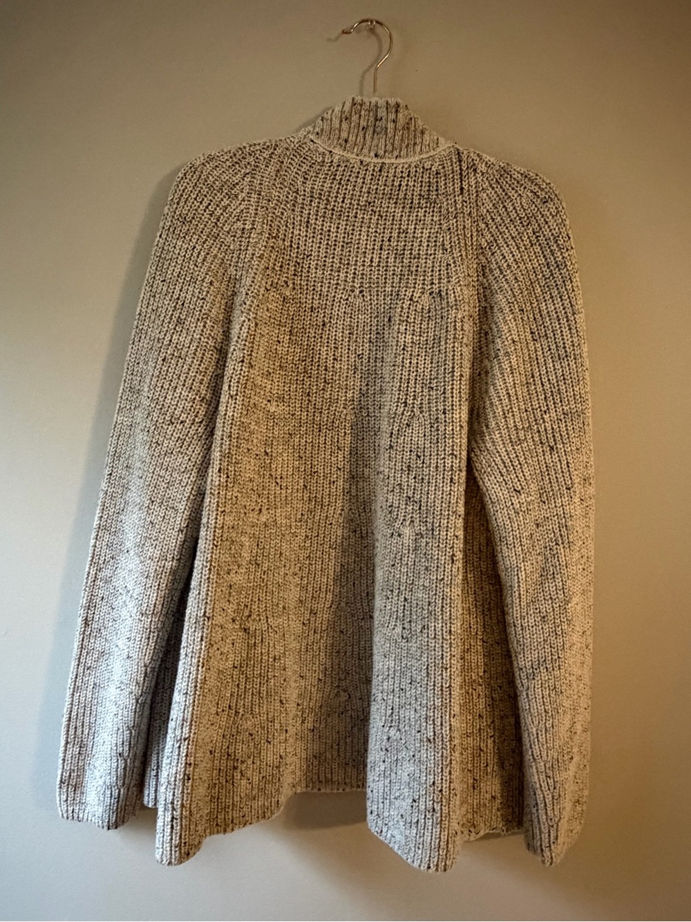 J. Jill Cream Speckle Open-Front Ribbed Cardigan - Picture 5 of 6
